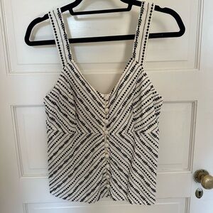 Anthropologie Black and White Patterned Tank Top